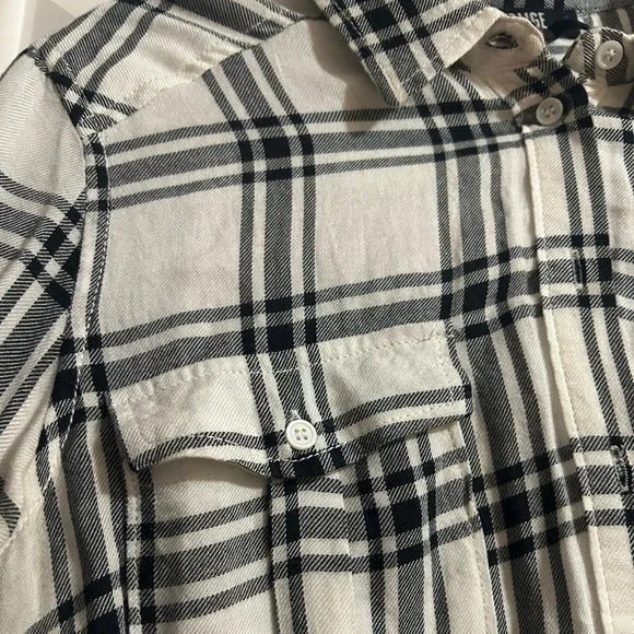 Paige Black and White Plaid Shirt - Picture 4 of 9